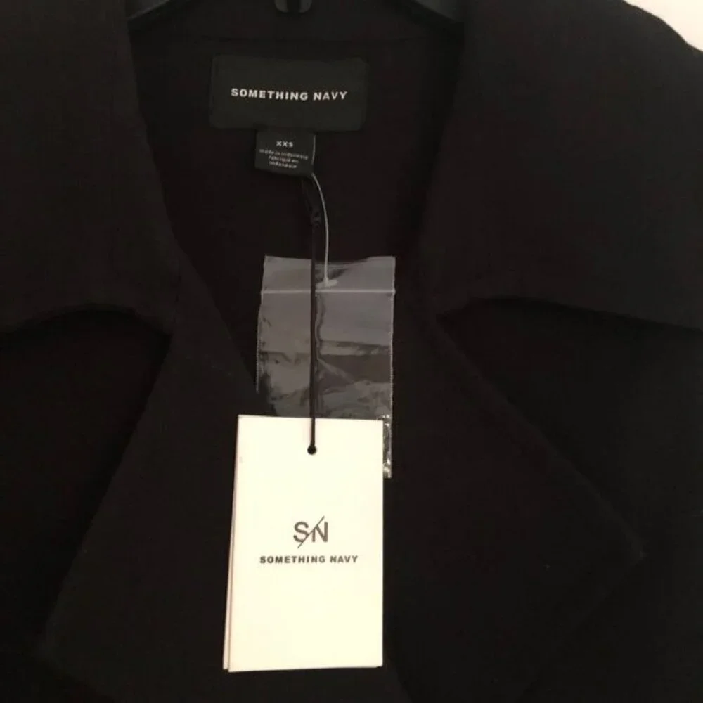 Something Navy Easy Oversized Trench Coat Size: xxs Color: Black NWT